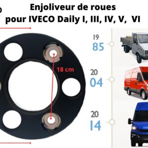 Enjoliveur Cache de Roues Avant Gauche ou Droit pour Iveco Daily I, III, IV, V