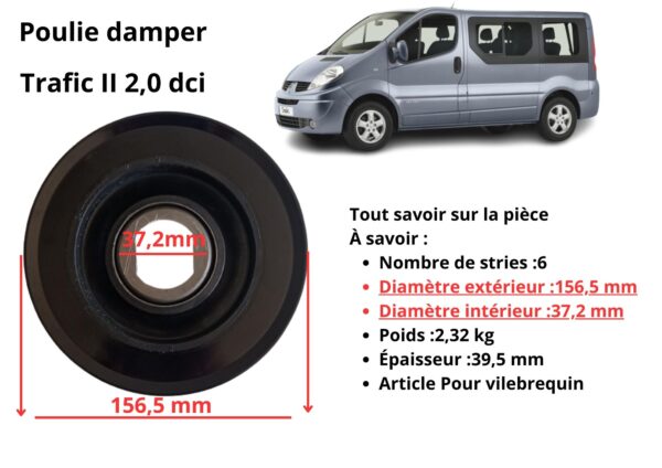 Poulie vilebrequin damper Trafic 2 dci moteur M9R