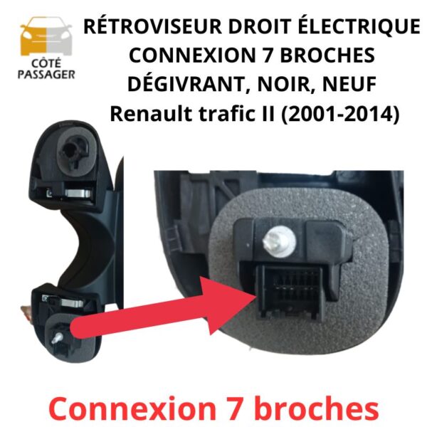 retroviseur droit trafic 2 neuf pour phase 1 et 2