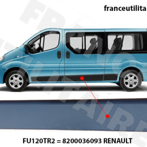 "Moulure porte coulissante gauche Renault Trafic 2 L2, phase 1, modèle 2001-2006, pièce détachée de haute qualité."