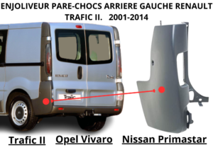 Enjoliveur pare-chocs Trafic 2 arrière gauche FAST FT91312.