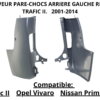 enjoliveur pare choc arriere gauche trafic 2 01-14