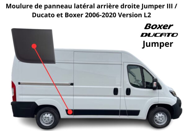 garniture arriere droite jumper boxer ducato l2 avec clips