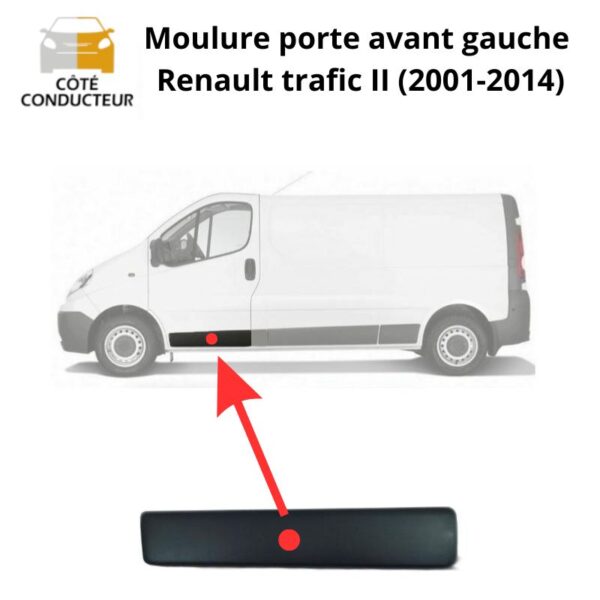 Moulure porte gauche Trafic 2 Vivaro A Primastar