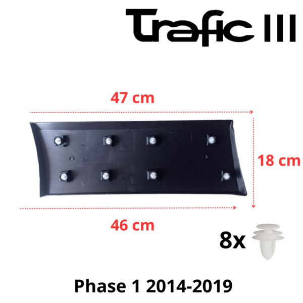 Moulure aile arrière gauche pour Renault Trafic III L2 phase 1 2014-2019