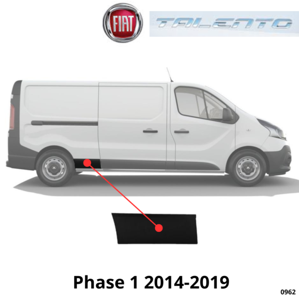 Moulure aile arrière droite pour Fiat Talento L2 phase 1 2014-2019