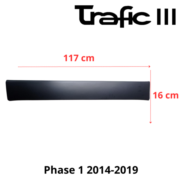 MOULURE BAGUETTE CENTRALE PORTE LATÉRALE DROITE RENAULT TRAFIC III PHASE 1 2014-2019 NOIRE NEUVE