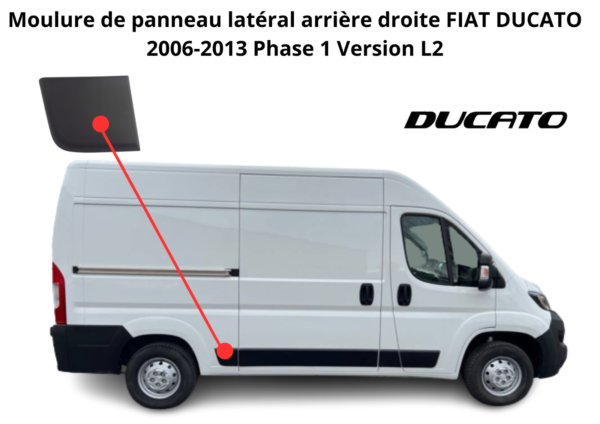 Moulure laterale arriere Droite Ducato 06-13