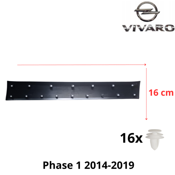 MOULURE BAGUETTE CENTRALE PORTE LATERALE GAUCHE OPEL VIVARO PHASE 1 2014-2019 NOIRE NEUVE