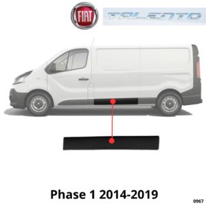 MOULURE BAGUETTE CENTRALE PORTE LATERALE GAUCHE FIAT TALENTO PHASE 1 2014-2019 NOIRE NEUVE