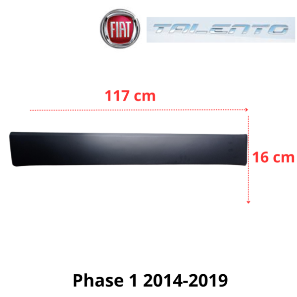 MOULURE BAGUETTE CENTRALE PORTE LATERALE DROITE FIAT TALENTO PHASE 1 2014-2019 NOIRE NEUVE