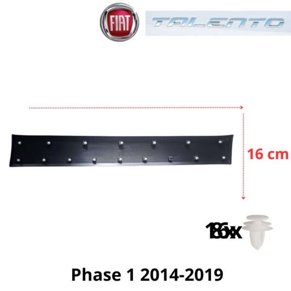 MOULURE BAGUETTE CENTRALE PORTE LATERALE DROITE FIAT TALENTO PHASE 1 2014-2019 NOIRE NEUVE