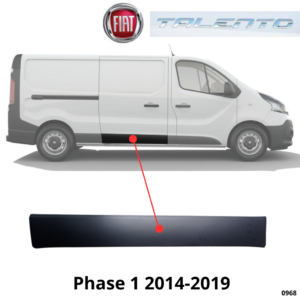 MOULURE BAGUETTE CENTRALE PORTE LATERALE DROITE FIAT TALENTO PHASE 1 2014-2019 NOIRE NEUVE