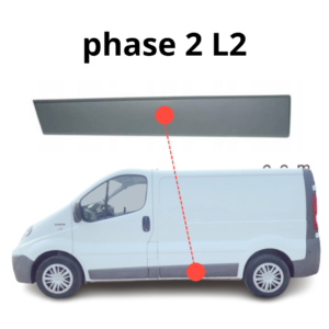 Moulure pour porte coulissante droite Trafic 2 phase 2 L2 (2006-2014) baguette porte coulissante gauche