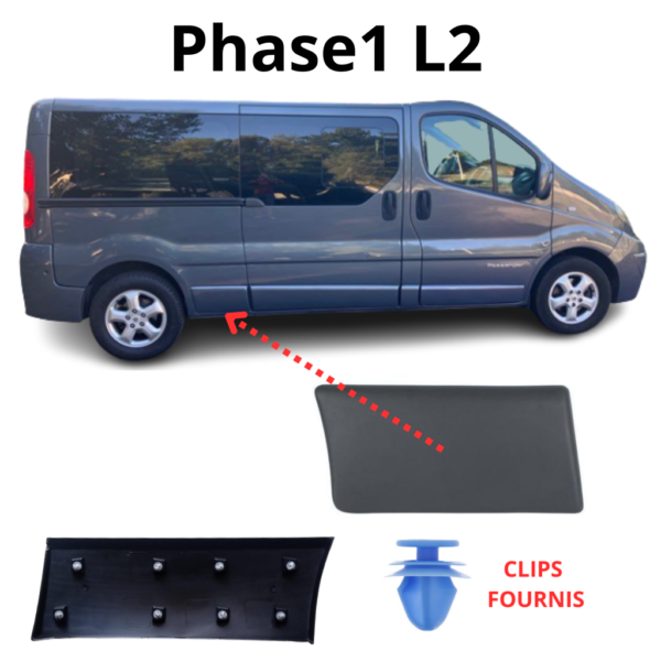 moulure porte laterale droite + moulure avant roue arrière droite ref interne uf121/uf117 compatible