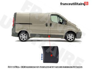 montanMoulure montant droit Trafic 2006-2014 VCEM115t droit trafic 2006-2014 - Adaptabilité à Renault Trafic