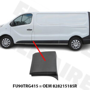 Moulure Latérale Protection Montant Central Gauche - FU90TRG415 Offrez à votre véhicule une protection optimale avec cette moulure de montant latéral central gauche, compatible avec Renault Trafic, Opel Vivaro et Fiat Talento. Facile à installer, sans besoin de peinture.