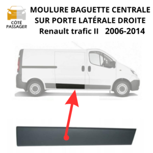 Trafic 06-14 moulure panneau droit L1 : l'atout parfait pour sublimer et protéger votre véhicule. Conçu pour une adaptation sans faille, il allie esthétisme et durabilité en un seul élément.