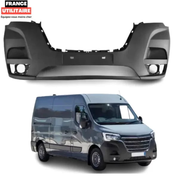 Parechoc avant noir pour Renault Master IV post-2019.