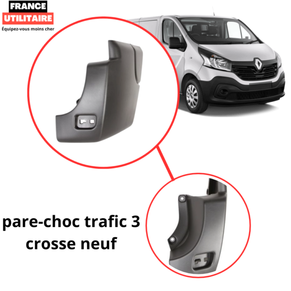 Crosse pare choc arrière Trafic III robuste