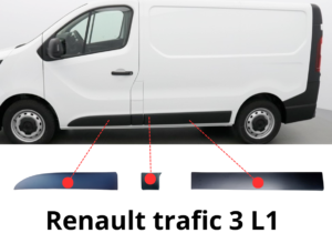 Kit moulures gauche Renault Trafic 3 L1 côté conducteur