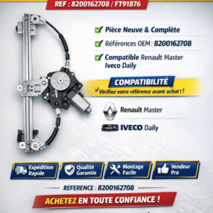 lève vitre renault master 3 avant gauche électrique 8200162708 iveco daily