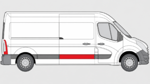 Emplacement moulure porte coulissante droite Renault Master 3