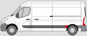 Emplacement baguette Renault Master 3 gauche avant roue arrière