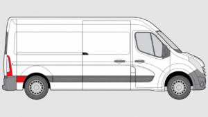 Emplacement baguette Renault Master 3 après roue arrière droite