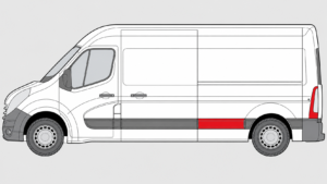 Emplacement baguette Renault Master 3 gauche avant roue arrière