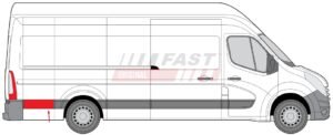 baguette Renault Master 3 arrière droite Renault Master 3 derrière roue arrière