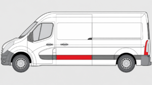 Emplacement baguette Renault Master 3 latérale gauche