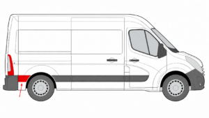 Emplacement moulure Renault Master 3 L2 arrière droite