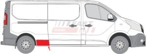 emplacement moulure arrière droite Renault Trafic 3