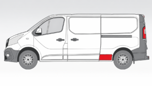 emplacement moulure Renault Trafic arrière gauche
