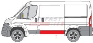 Emplacement moulure latérale gauche Peugeot Boxer
