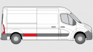 Emplacement baguette Renault Master 3 longue côté droit