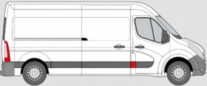 baguette Renault Master 3 Emplacement baguette montant droit