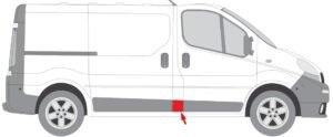emplacement moulure Renault Trafic 2 montant droit