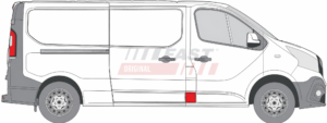 moulure Renault Trafic emplacement moulure montant latéral droit Renault Trafic 3