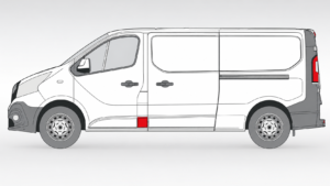emplacement moulure Renault Trafic montant latéral gauche