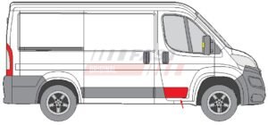 moulure porte avant droite Peugeot Boxer – emplacement sur le véhicule