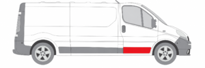 Emplacement moulure porte avant droite Trafic 2