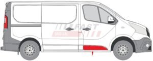 emplacement moulure Renault Trafic porte avant droite