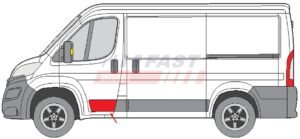 Emplacement moulure porte avant gauche Peugeot Boxer