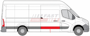 Baguette porte coulissante droite Renault Master 3