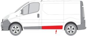 moulure latérale Renault Trafic 2 L1 Emplacement moulure porte coulissante gauche