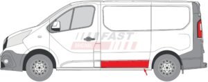 emplacement moulure Renault Trafic porte coulissante gauche