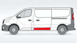 emplacement moulure Renault Trafic porte coulissante gauche