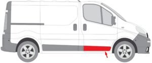 emplacement moulure Renault Trafic 2 porte droite